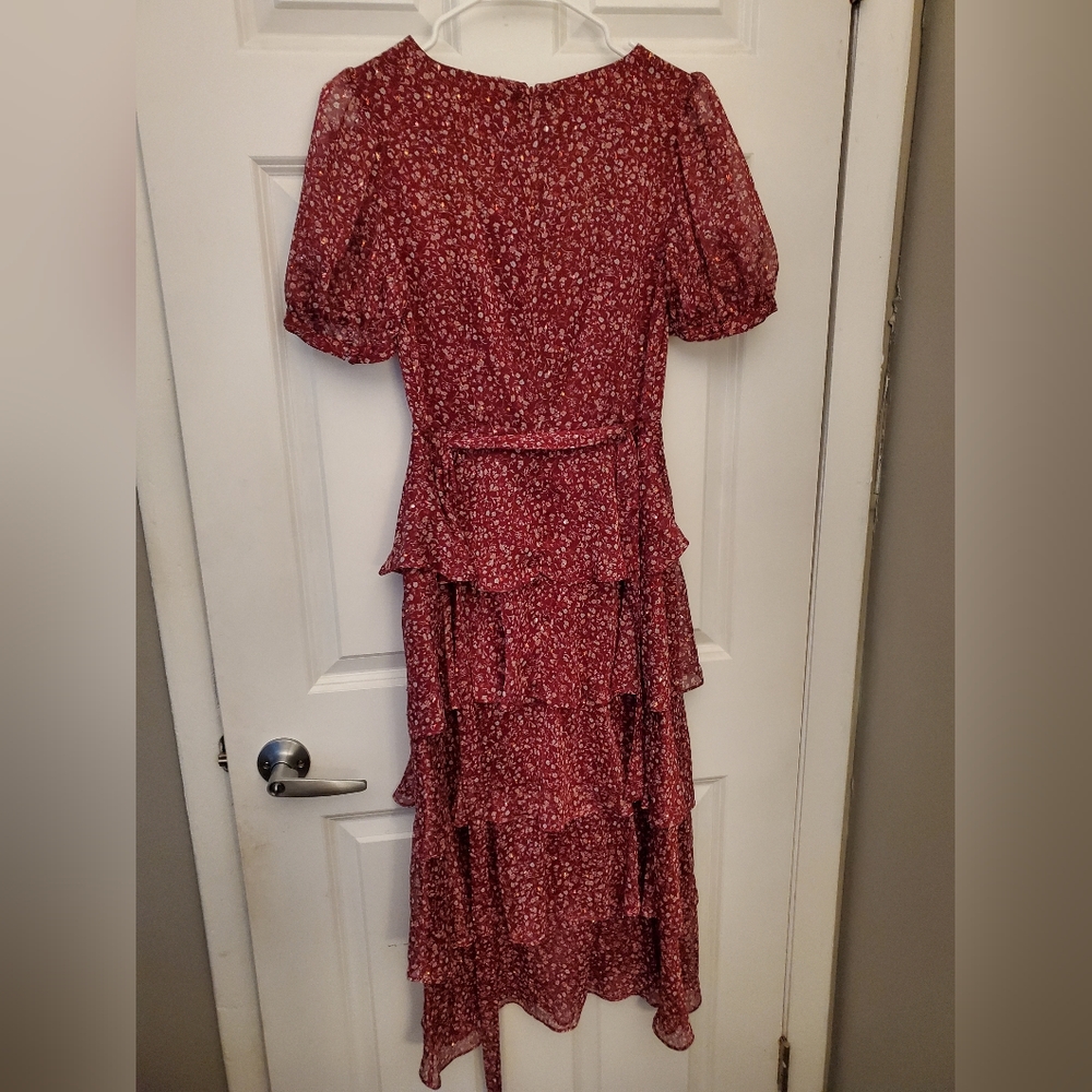 Rachel parcell, small, burgundy floral dress